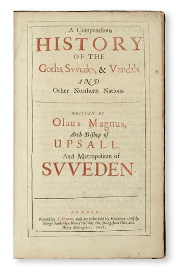 MAGNUS, OLAUS, Archbishop of Upsala. A Compendious History of the Goths, Swedes, & Vandals, and other Northern Nations.  1658